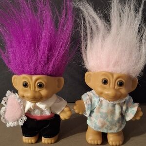 Troll Dolls with Pink and Purple Hair